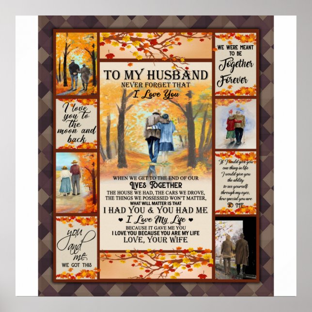 Personalised Letter To My Husband, Love Husband Poster (Front)