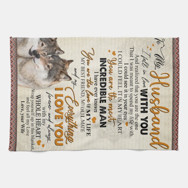 Personalised Letter To My Husband Tea Towel (Horizontal)