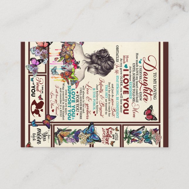 Personalised Letter To My Loving Daughter Business Card (Front)