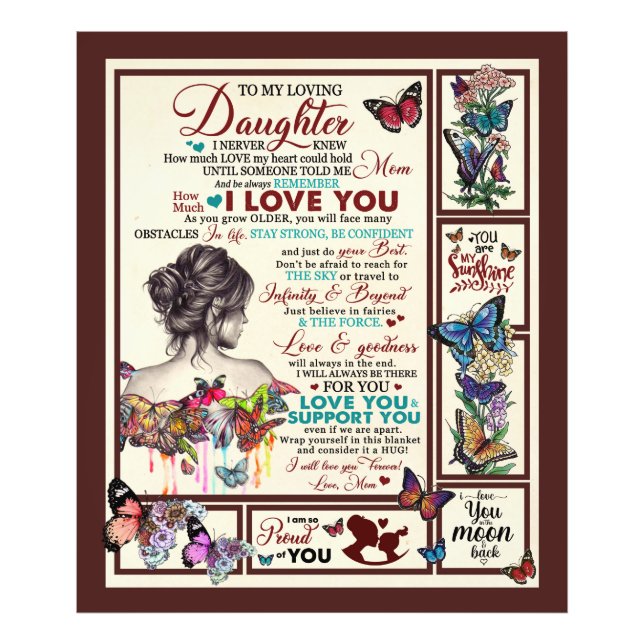Personalised Letter To My Loving Daughter Photo Print (Front)