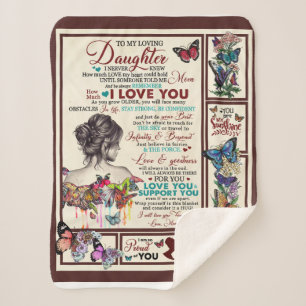 Personalised Letter To My Loving Daughter Sherpa Blanket