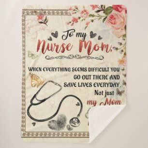 Personalised Letter To My Nurse Mum Sherpa Blanket