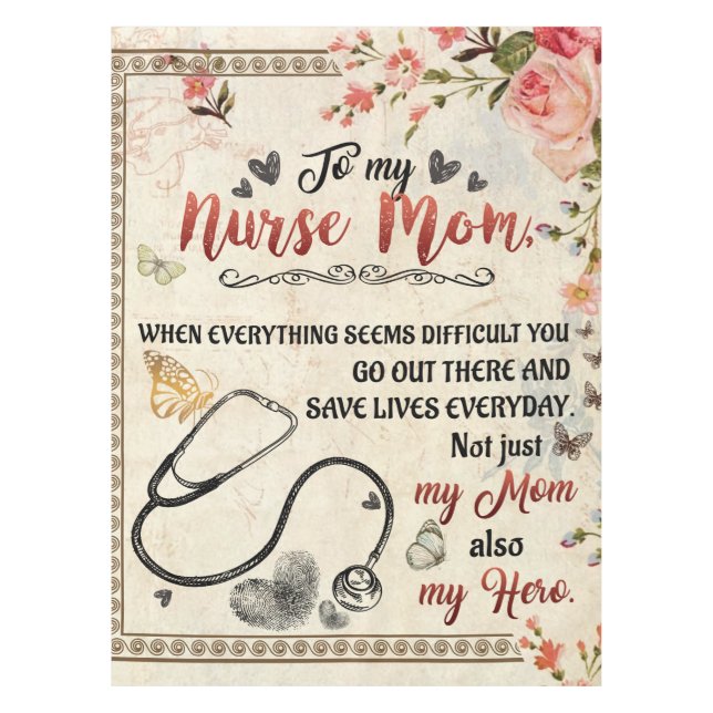 Personalised Letter To My Nurse Mum Tablecloth (Front)