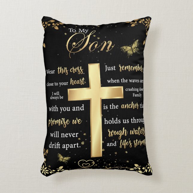 Personalised Letter To My Son Decorative Cushion (Front(Vertical))