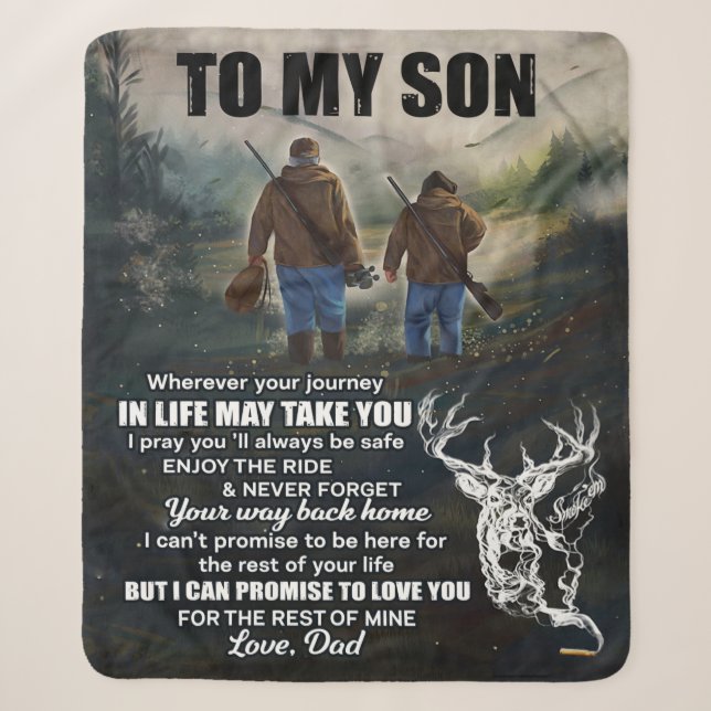 Personalised Letter To My Son From Dad Blanket (Front)