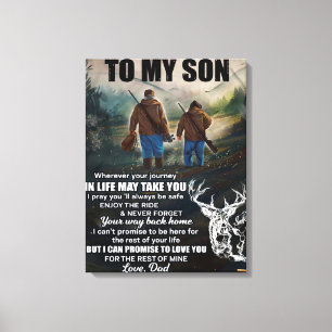 Personalised Letter To My Son From Dad Blanket, Canvas Print