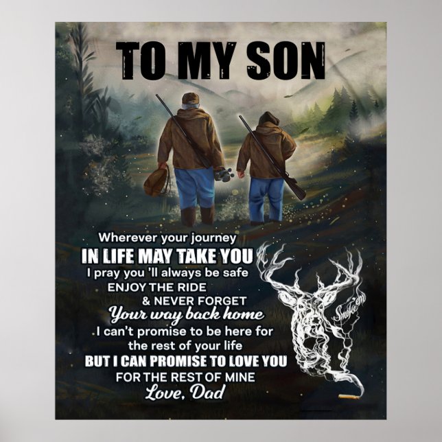 Personalised Letter To My Son From Dad Blanket Poster (Front)