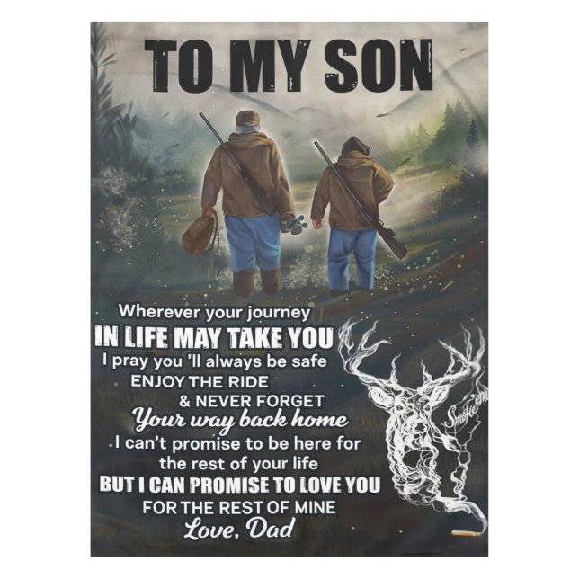 Personalised Letter To My Son From Dad Blanket Tablecloth (Front)