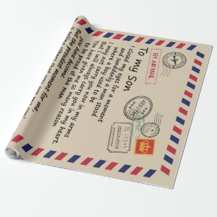Personalised Letter To My Son From Mum Wrapping Paper