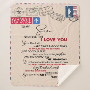 Personalised Letter To My Son, Idea Son Birthday Sherpa Blanket