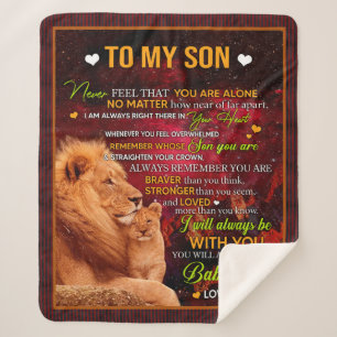 Personalised Letter To My Son Love From Dad Lion Sherpa Blanket