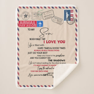 Personalised Letter To My Son Sherpa Blanket