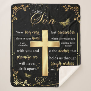 Personalised Letter To My Son Sherpa Blanket