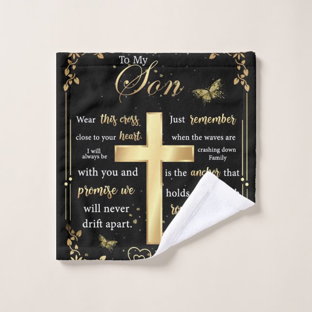 Personalised Letter To My Son Wash Cloth (Wash Cloth)