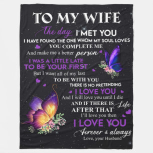Personalised Letter To My Wife, Couple Valentine Fleece Blanket