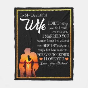 Personalised Letter To My Wife, Couple Valentine Fleece Blanket