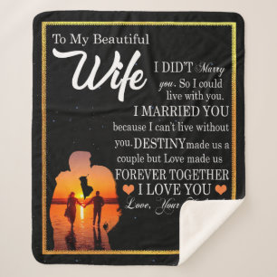 Personalised Letter To My Wife, Couple Valentine Sherpa Blanket