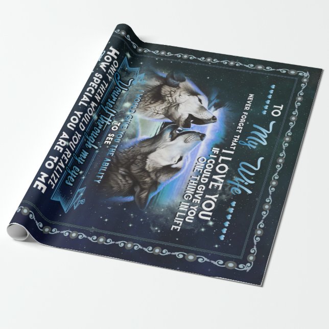 Personalised Letter To My Wife From Husband Wrapping Paper (Unrolled)