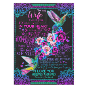 Personalised Letter To My Wife - Hummingbird Tablecloth