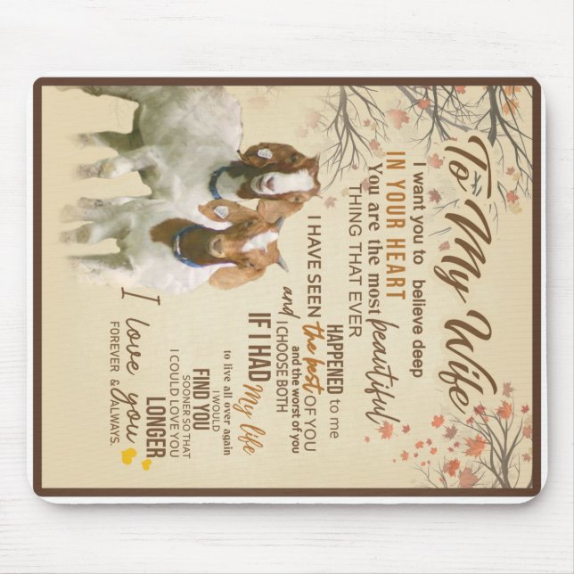 Personalised Letter To My Wife Love From Husband Mouse Pad (Front)