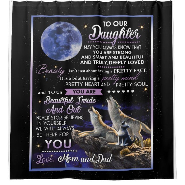 Personalised Letter To Our Daughter Shower Curtain (Front)