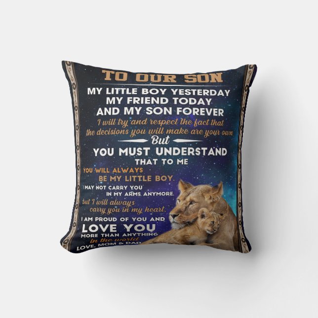 Personalised Letter To Our Son | Son Birthday Gift Cushion (Front)