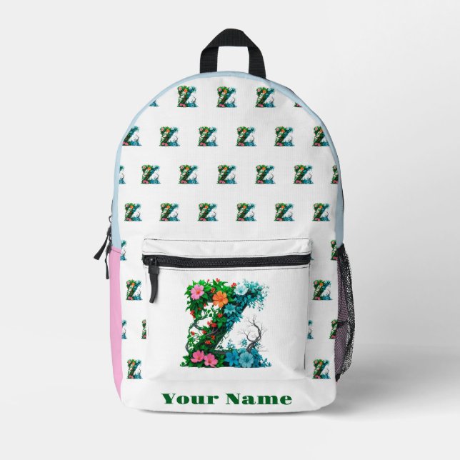 Personalised Letter Z Printed Backpack (Front)