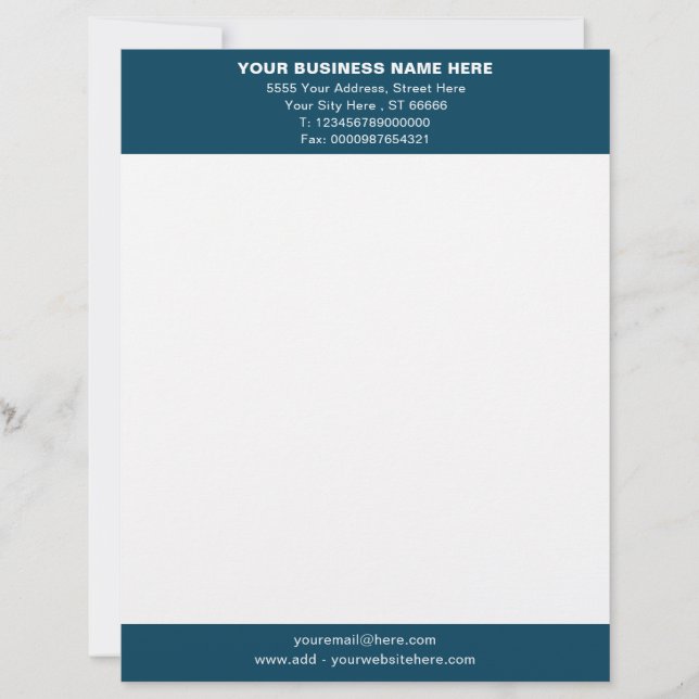 Personalised Letterhead Custom Colours and Font (Front)