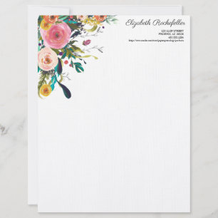 Personalised Letterhead Multi Flower Stationery