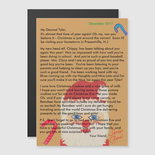 Personalised Letters from Santa Magnetic (Front/Back)