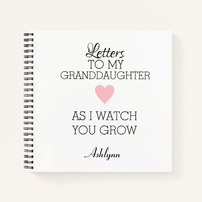 Personalised Letters to my Granddaughter Notebook (Front)