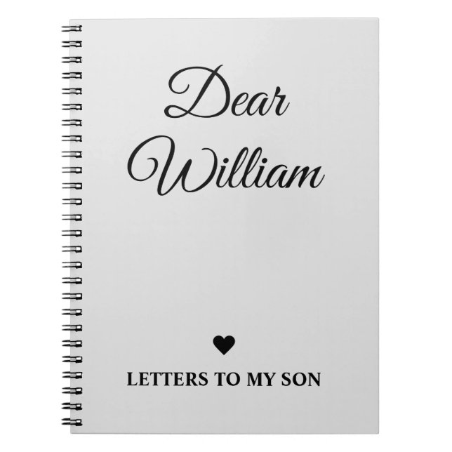 Personalised Letters to My Son Notebook (Front)