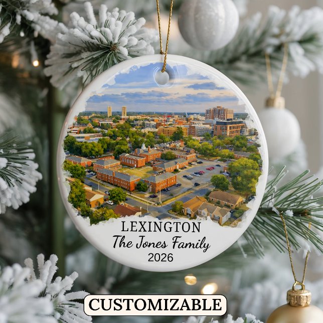 Personalised Lexington Ornament, Custom Kentucky Ceramic Tree Decoration (Creator Uploaded)