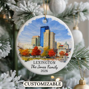 Personalised Lexington Ornament, Custom Kentucky Ceramic Tree Decoration