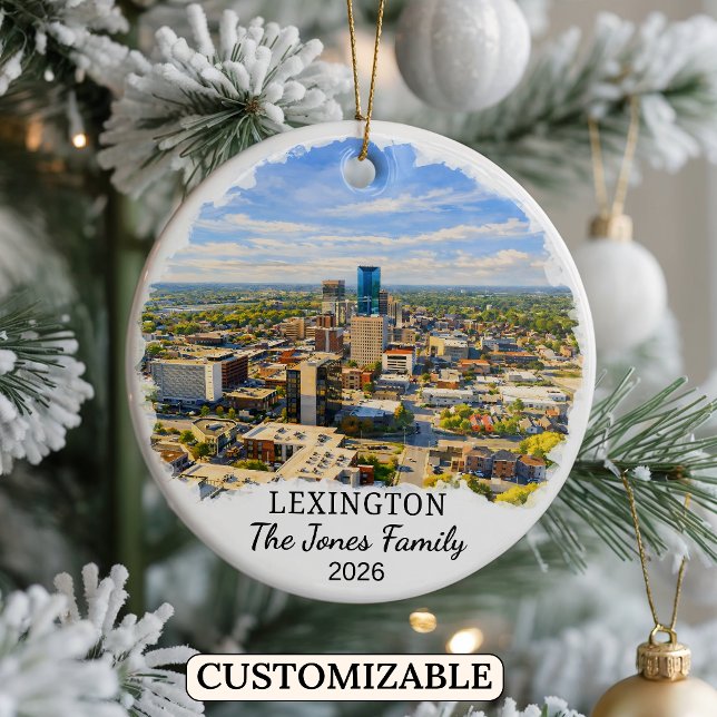 Personalised Lexington Ornament, Custom Kentucky Ceramic Tree Decoration (Creator Uploaded)