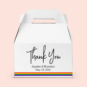 Personalised LGBT Rainbow Wedding Thank You Favour Box