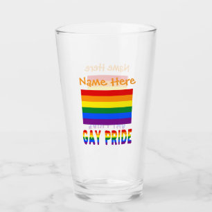 Personalised LGBTQ Rainbow Gay Pride Flag  Glass