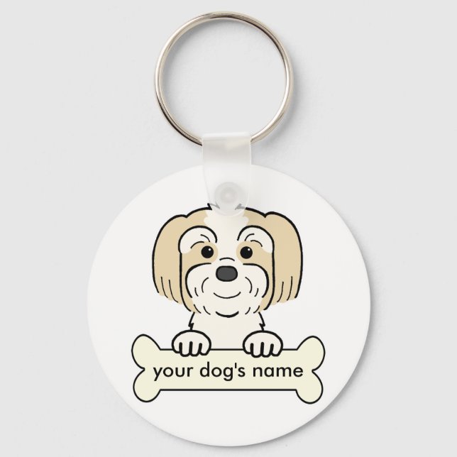 Personalised Lhasa Apso Key Ring (Front)
