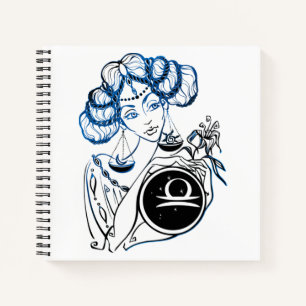 Personalised Libra Art Deco Lady Notebook
