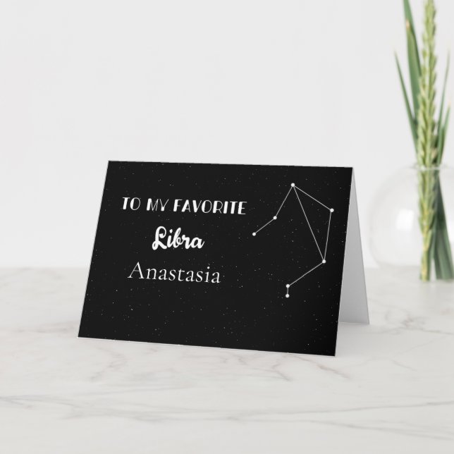  Personalised Libra Card With Constellation  (Front)