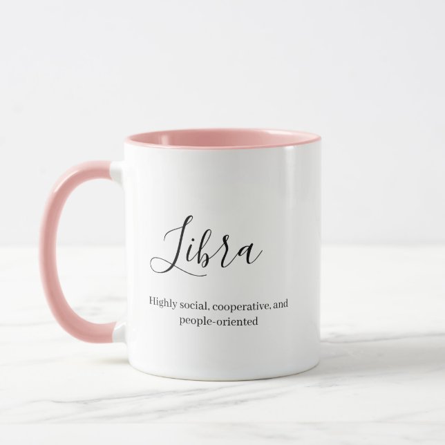 Personalised Libra Zodiac sign Name and traits" Mug (Left)