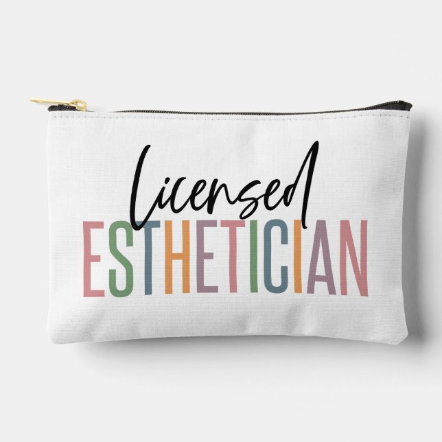 Personalised Licensed Aesthetician Cosmetologist Accessory Pouch (Front)