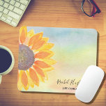 Personalised Life Coach Sunflower Mouse Pad<br><div class="desc">This colourful Life Coach Mouse Pad is decorated with a yellow sunflower on a watercolor background. Easily customisable. You can change Life Coach to your own occupation. Use the Customise Further option to change the text size, style or colour if you wish. Because we create our own artwork you won't...</div>