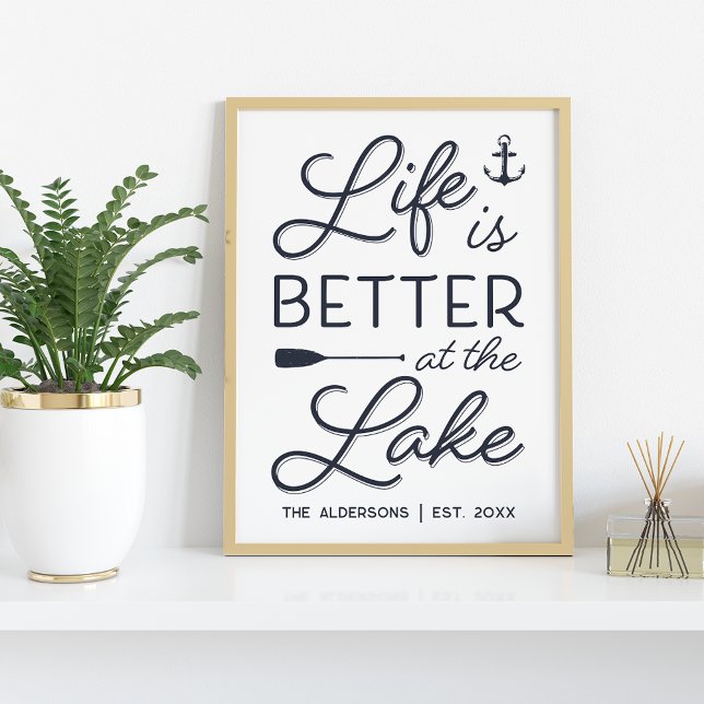 Personalised Life Is Better At The Lake Print (Creator Uploaded)