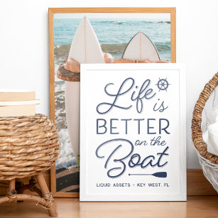 Personalised Life Is Better On The Boat Print