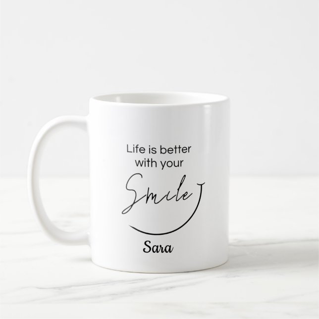 Personalised Life Is Better With Your Smile Mug |  (Left)