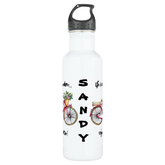 Personalised Life's An Adventure Enjoy The Ride 710 Ml Water Bottle (Front)