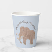 Personalised Light Blue, Brown Woolly Mammoth