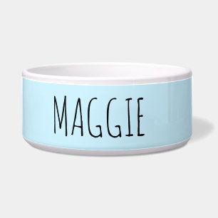 Personalised Light Blue Ceramic Pet Bowl