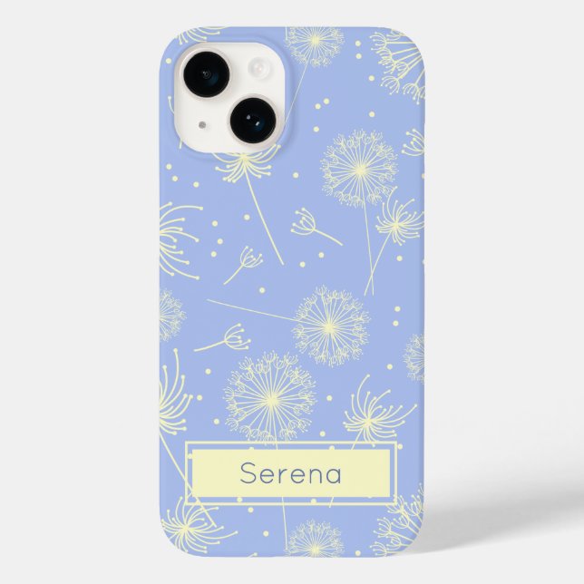 Personalised Light Blue Floral Dandelion Pattern Case-Mate iPhone Case (Back)